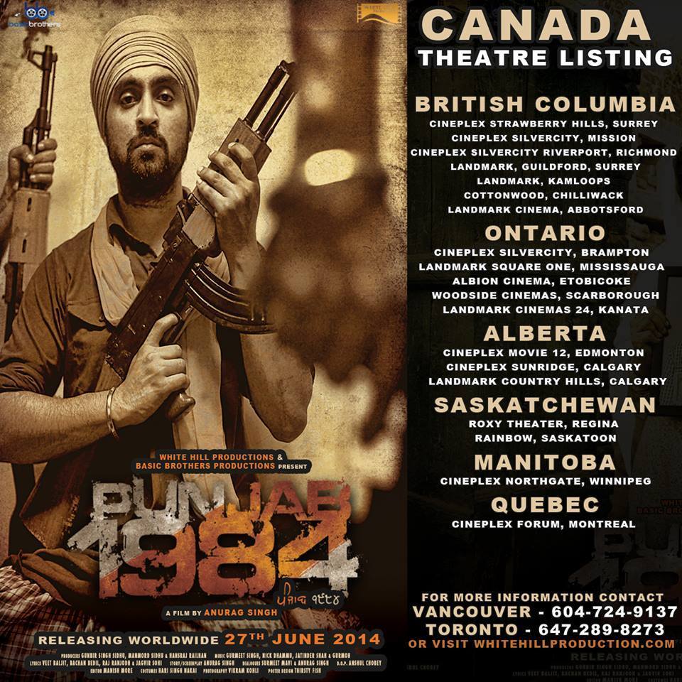Punjab 1984 listings Canada