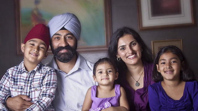 Major Kalsi with Family