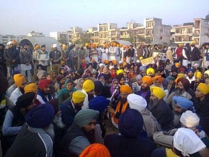 Sikhs staged protest outside Chandigarh Model Jail, Burrail