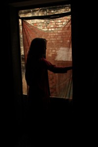 A 12-year-old girl who was allegedly raped by three men in Varanasi, India. Police did not believe her account and beat up her father.