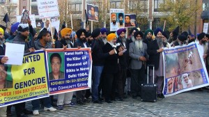 Sikhs protesting against presence of Kamal Nath (Sikh Genocide 1984 suspect and Indian Minister) in Belgium