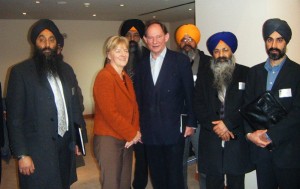Sikh representatives pictured with Edward McMillan-Scott MEP (Vice-President of the European Parliament and Britain's most senior MEP) and Linda McAvan MEP