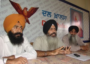 Dal Khalsa activists Dr Manjinder Singh, Kanwarpal Singh and Sarbjit Singh addressing the media persons (File Photo)