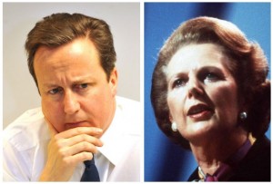 David Cameron (L) - Margaret Thatcher (R)