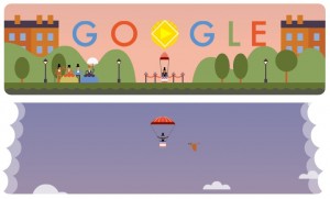 Two screen shots of Google Doodle [October 22, 2013]
