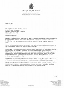 Canadian MP's Letter (Page 1/2)