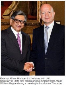 Krishna and UK Foreign Secretary 2011