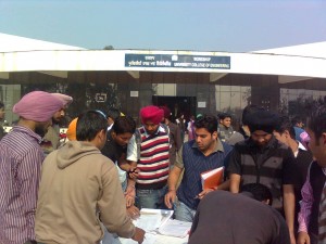 Students taking part in Signature campaign at UCOE