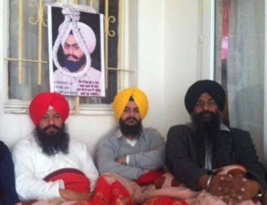 Rajbir Singh Tung, Iqbal Singh Patti and Karamjit Singh Pedro, who are on hunger strike in Paris
