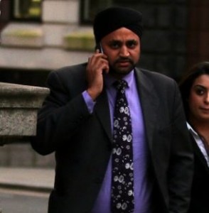 Rashvinder Panesar (pictured) and his wife Sundeep were making their way home from a meeting in the City of London when they were set upon, the Old Bailey heard
