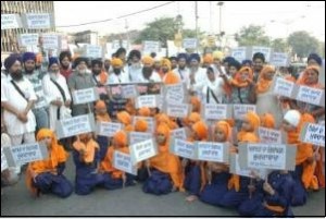 Sikh Youth Federation Bhindranwale protested on May 14, 2013 against acquittal of Sajjan Kumar at Amritsar