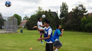 Sikh children playing soccer