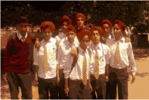 Sikh students at St Joseph’s school who were excluded from class for wearing their turban.
