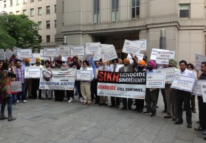 Sikhs rallied outside US court to show solidarity with 1984 genocide victims