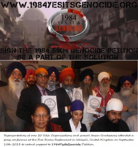 UK Sikhs support 1984 Yes It's Genocide Petition
