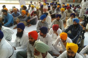 Sikh sangat during Shaheedi Samagam held in the memory of Bhai Beant Singh at Akal Takht Sahib [October 31, 2013]