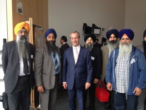 Nigel Farage with Sikh representatives